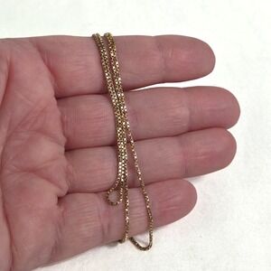 14k‎ Yellow Gold Italian Uno-A-Erre Box Link Chain 21 Inch 0.9mm vtg